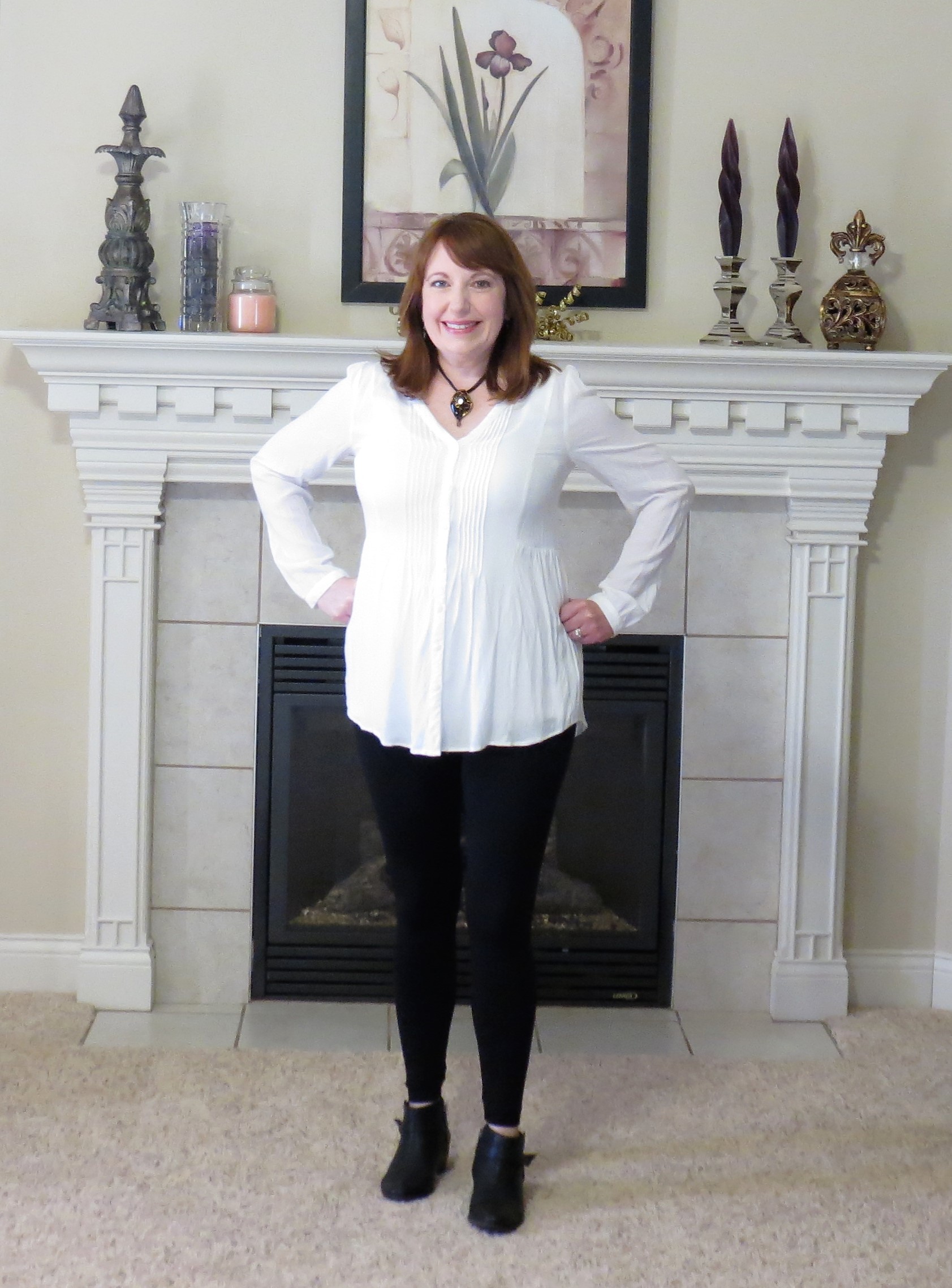 White Blouse and Leggings