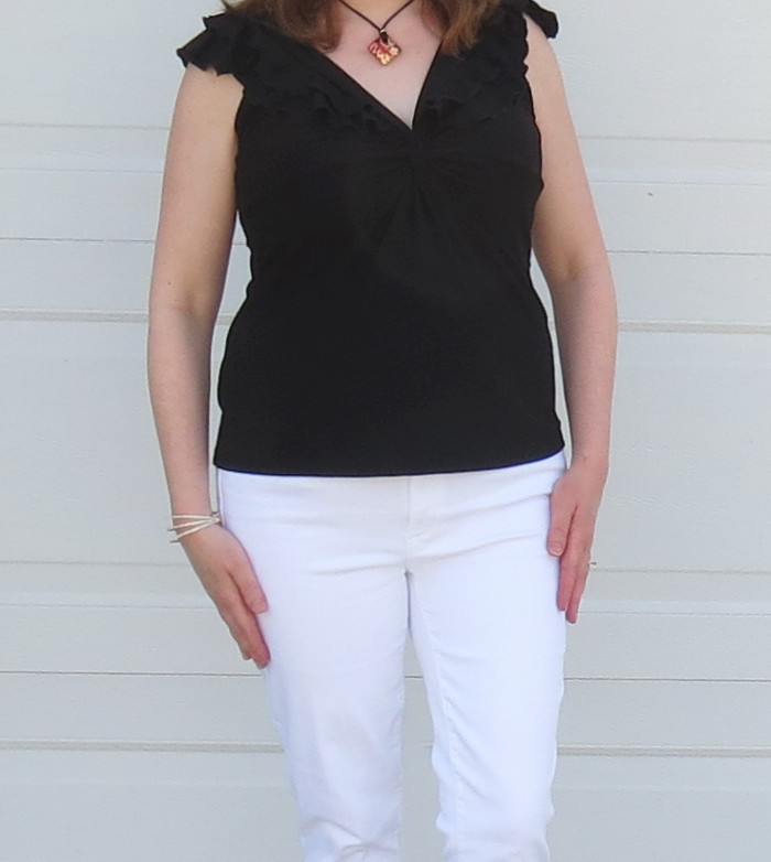 Black Ruffle Top