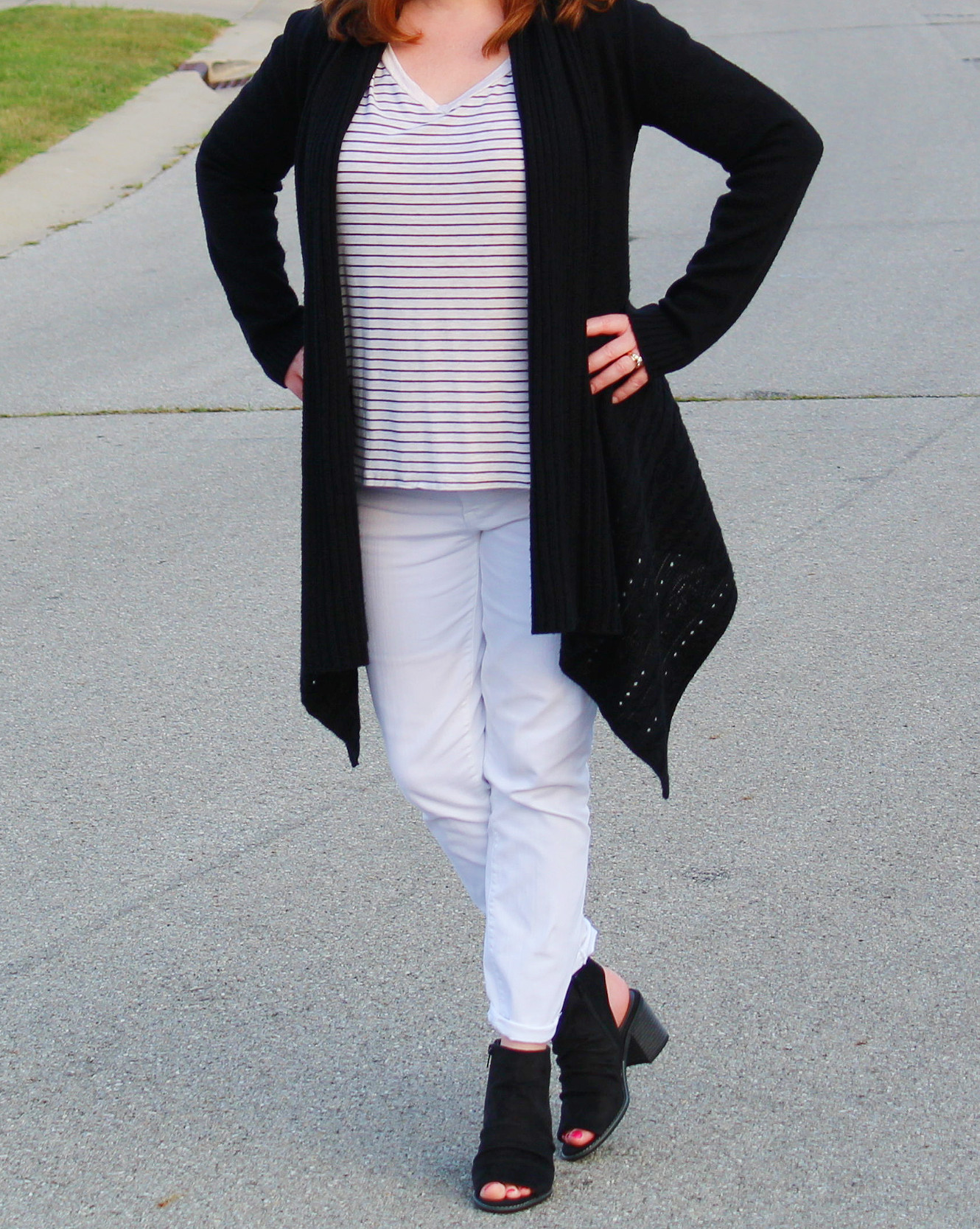 Black Cardigan And Black Booties