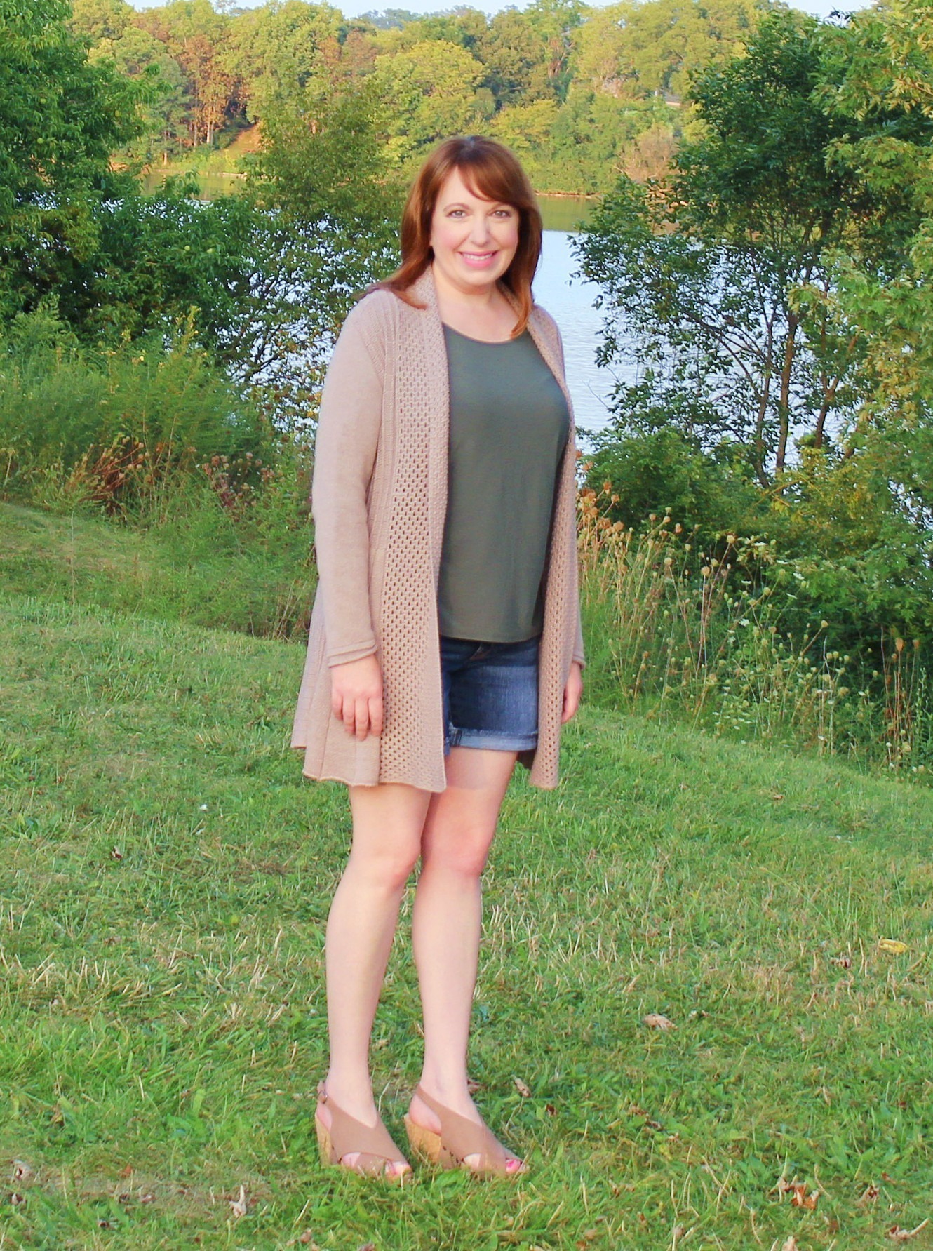 Fall Cardigan/Shorts Outfit