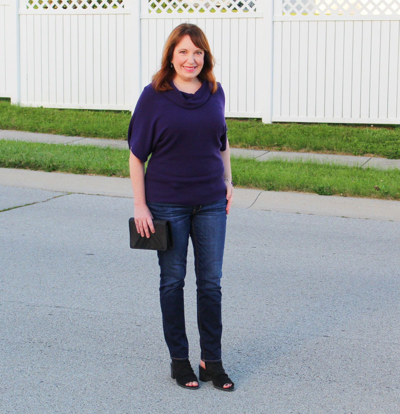 Purple Cowl Neck Sweater