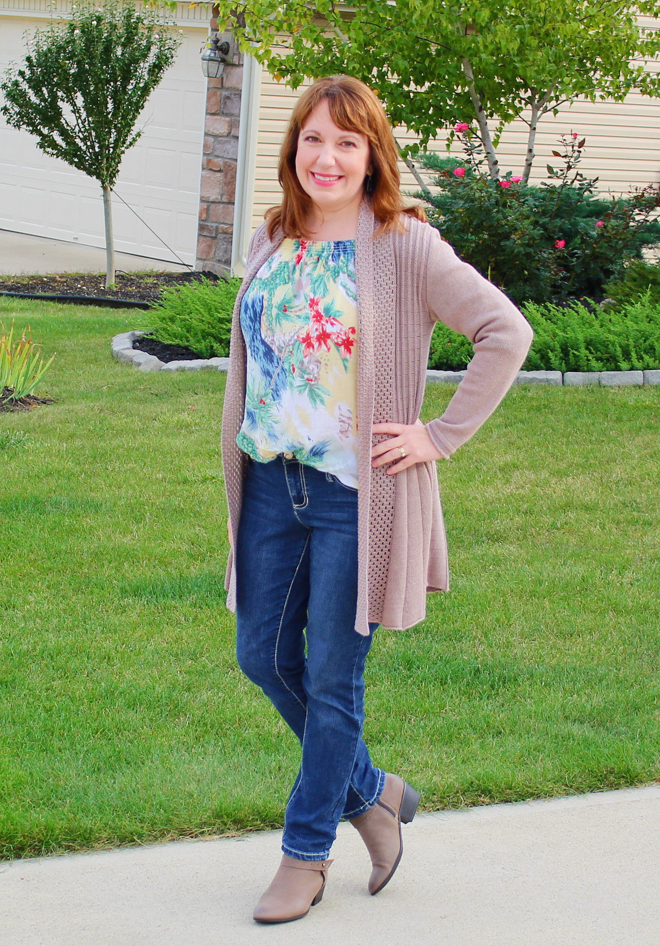 Fall Off Shoulder Top And Cardigan Casual Outfit