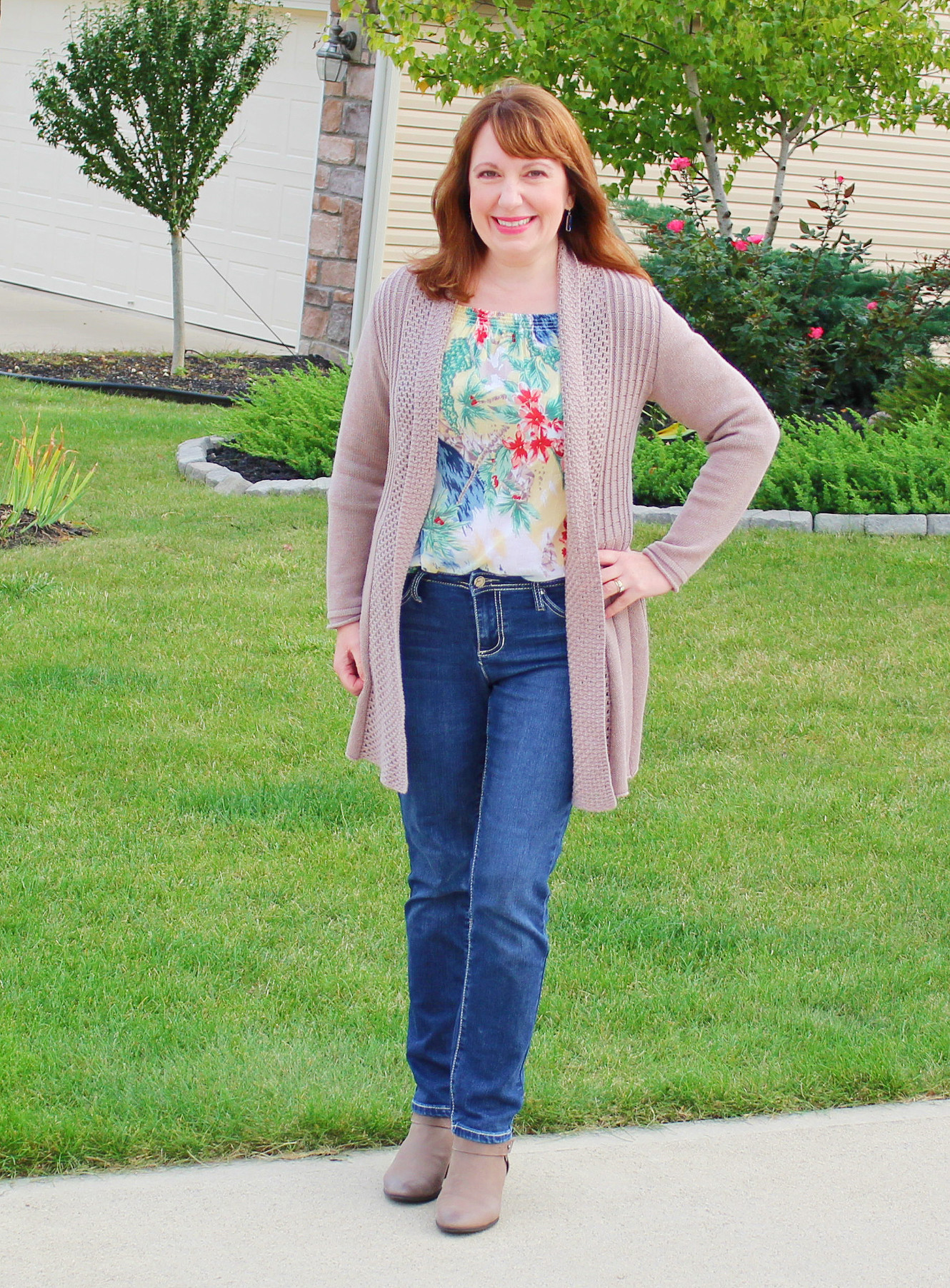 Off The Shoulder Top With Cardigan
