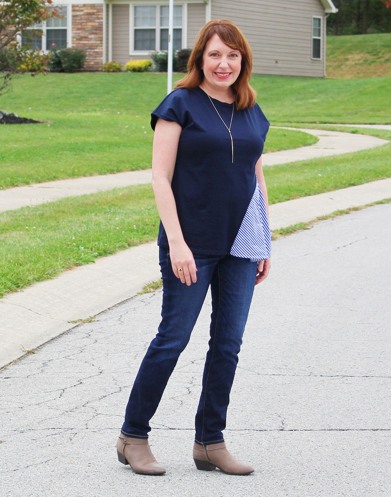 Side-draped Tee With Boots