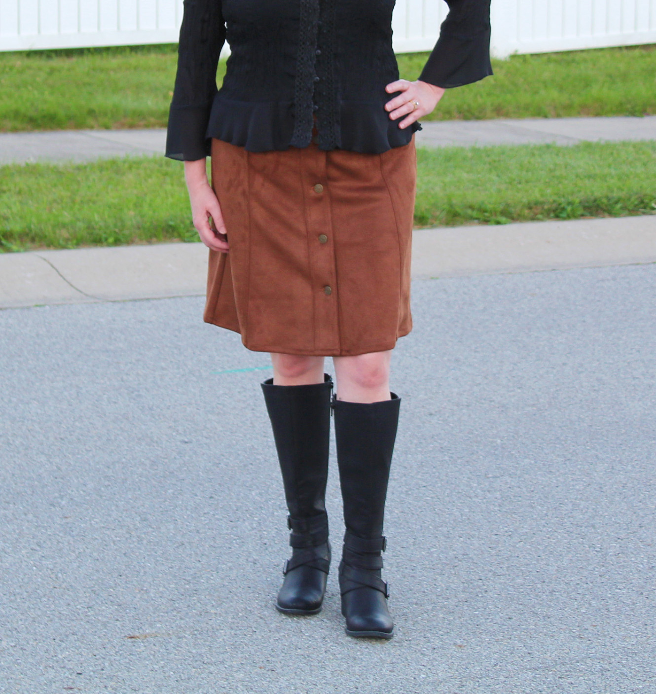 Suede Skirt and Boots - Dressed in Faith