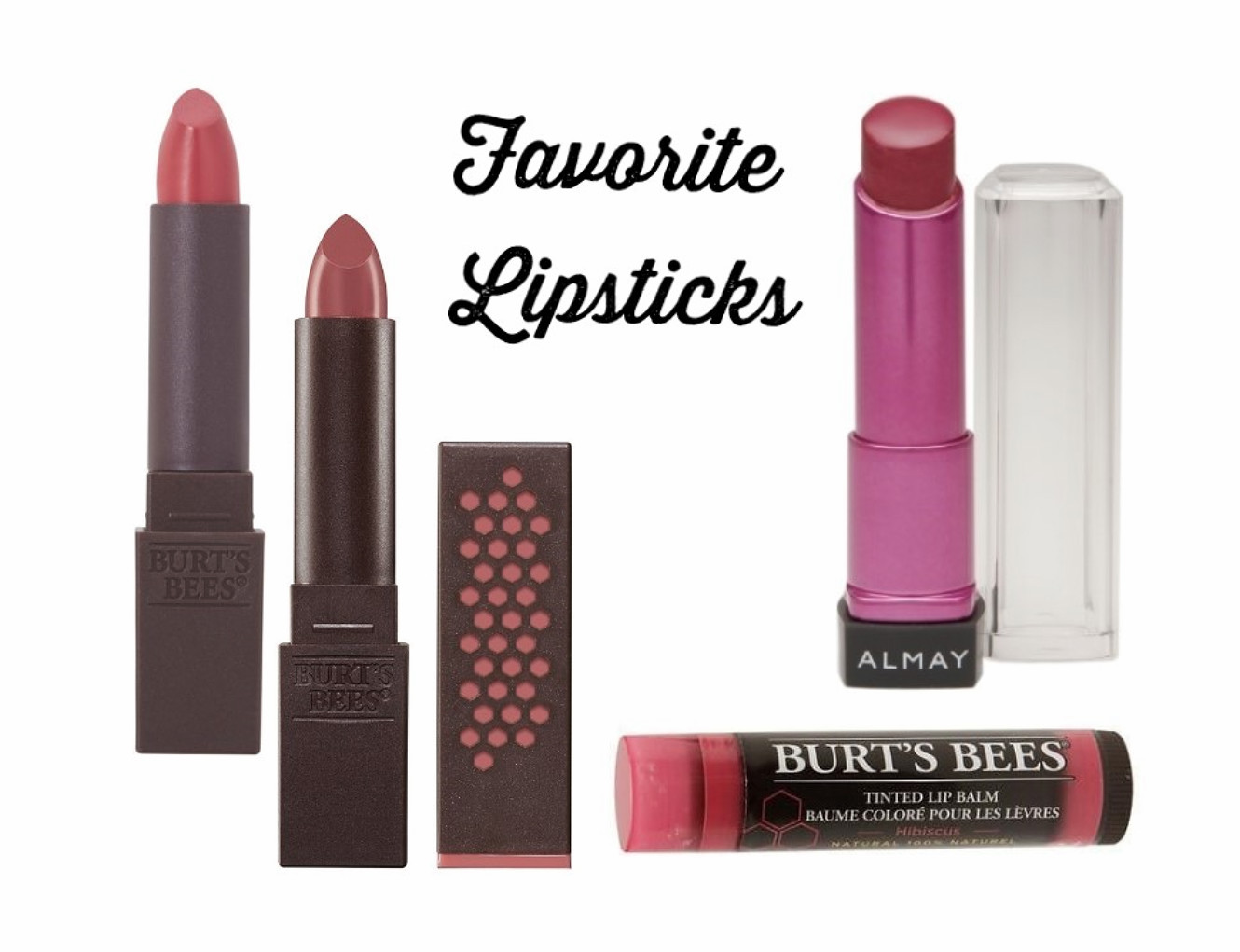 Lipsticks I've been wearing. Burts Bees/Almay