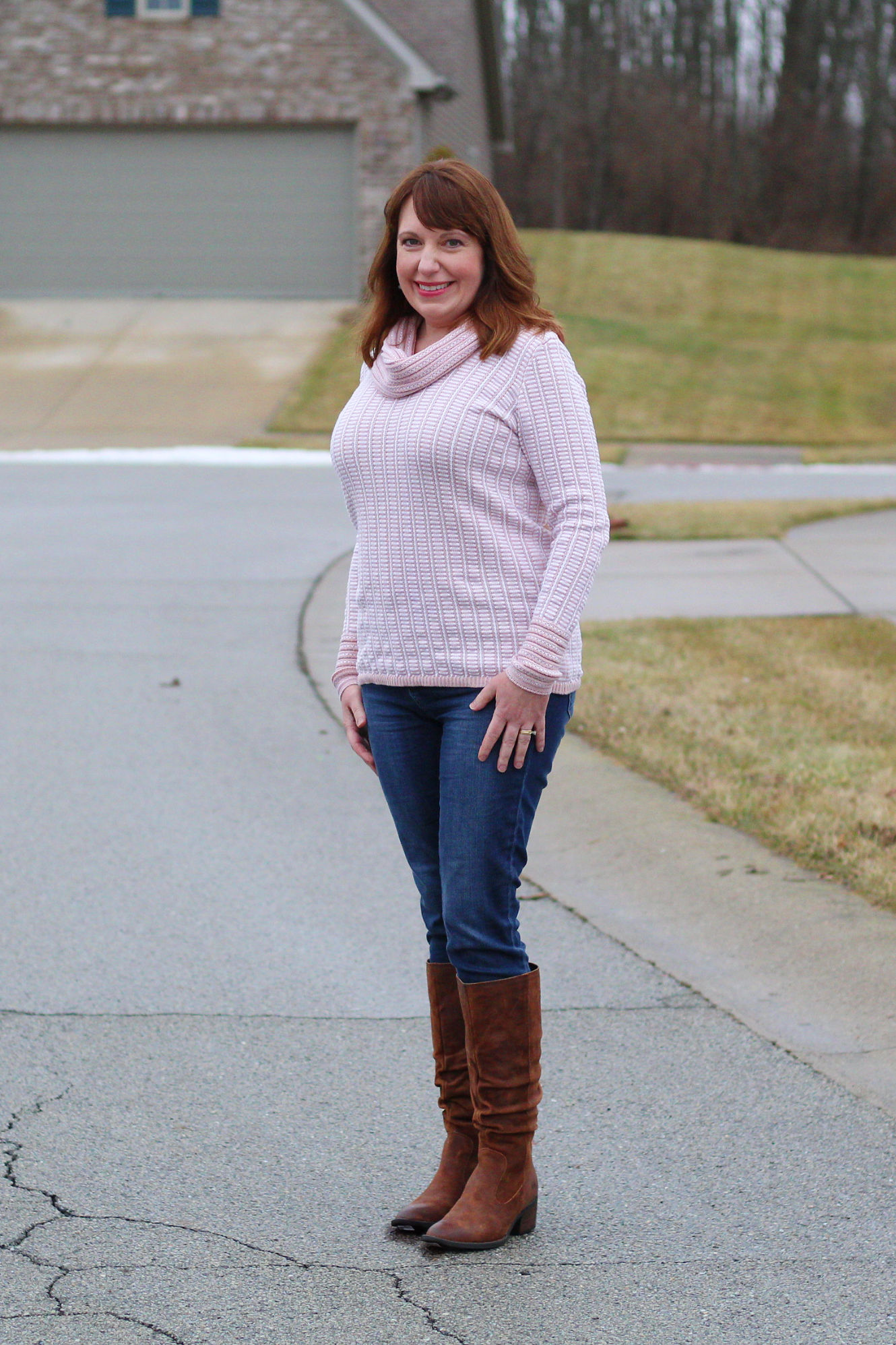 Cowl Neck Sweater And Born Boots 