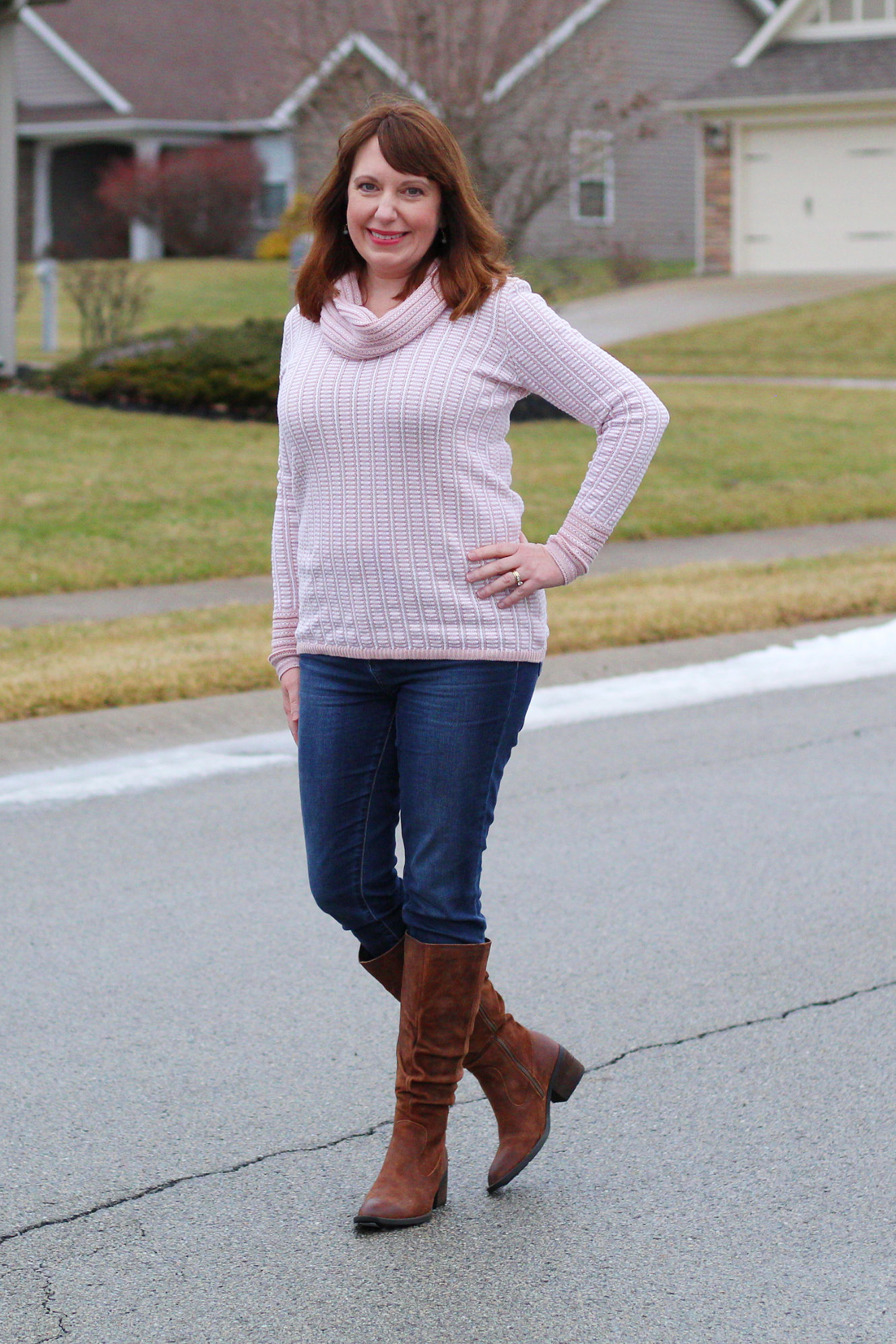 Cowl Neck Sweater And Born Boots