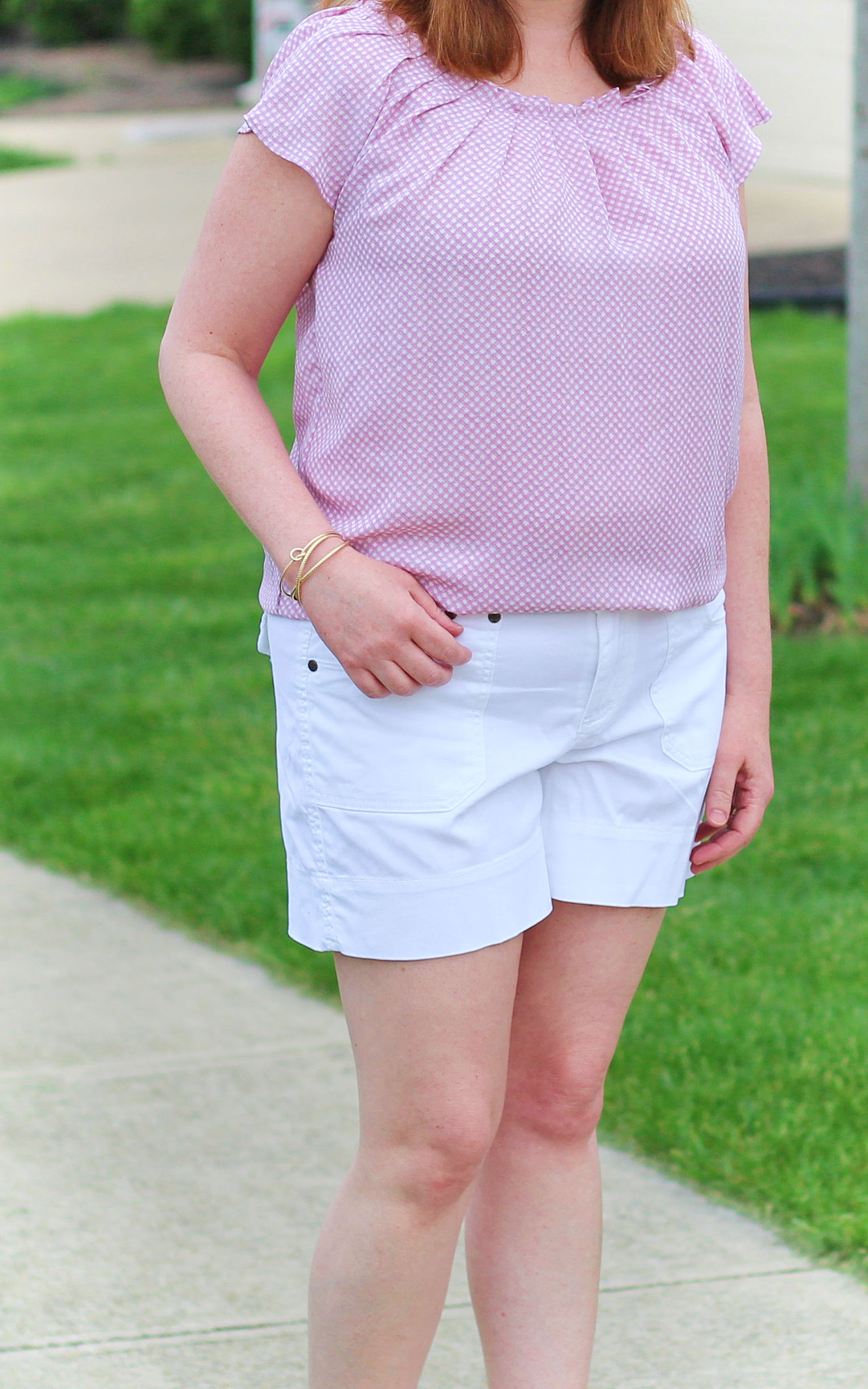 Soft Pink Gingham Top / Spring Outfit / Pink Gingham / Fashion-Style