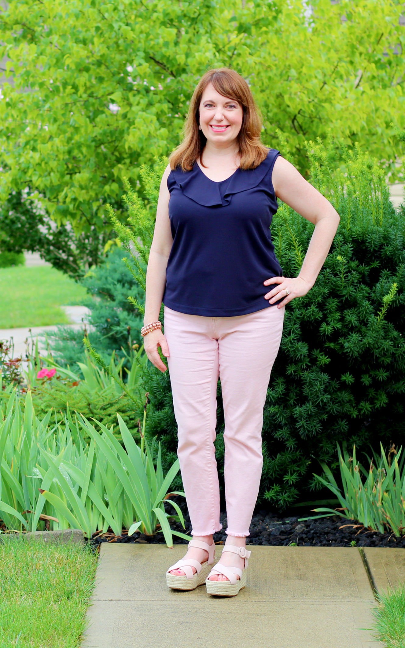 Blush Raw Hem Jeans #fashionover40