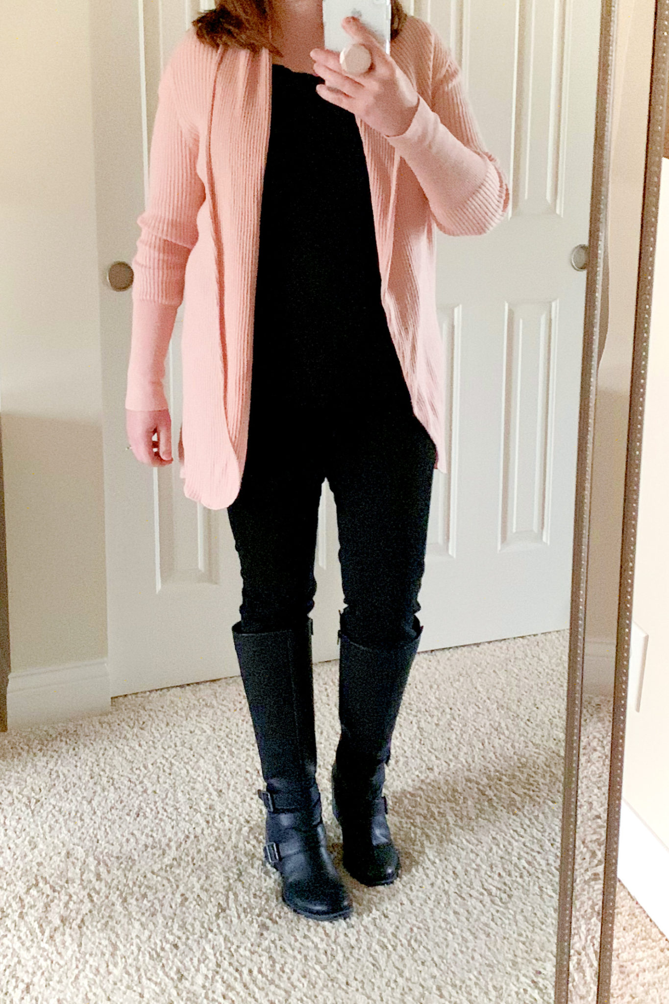 Pink Cardi & Black Jeans – Dressed in Faith
