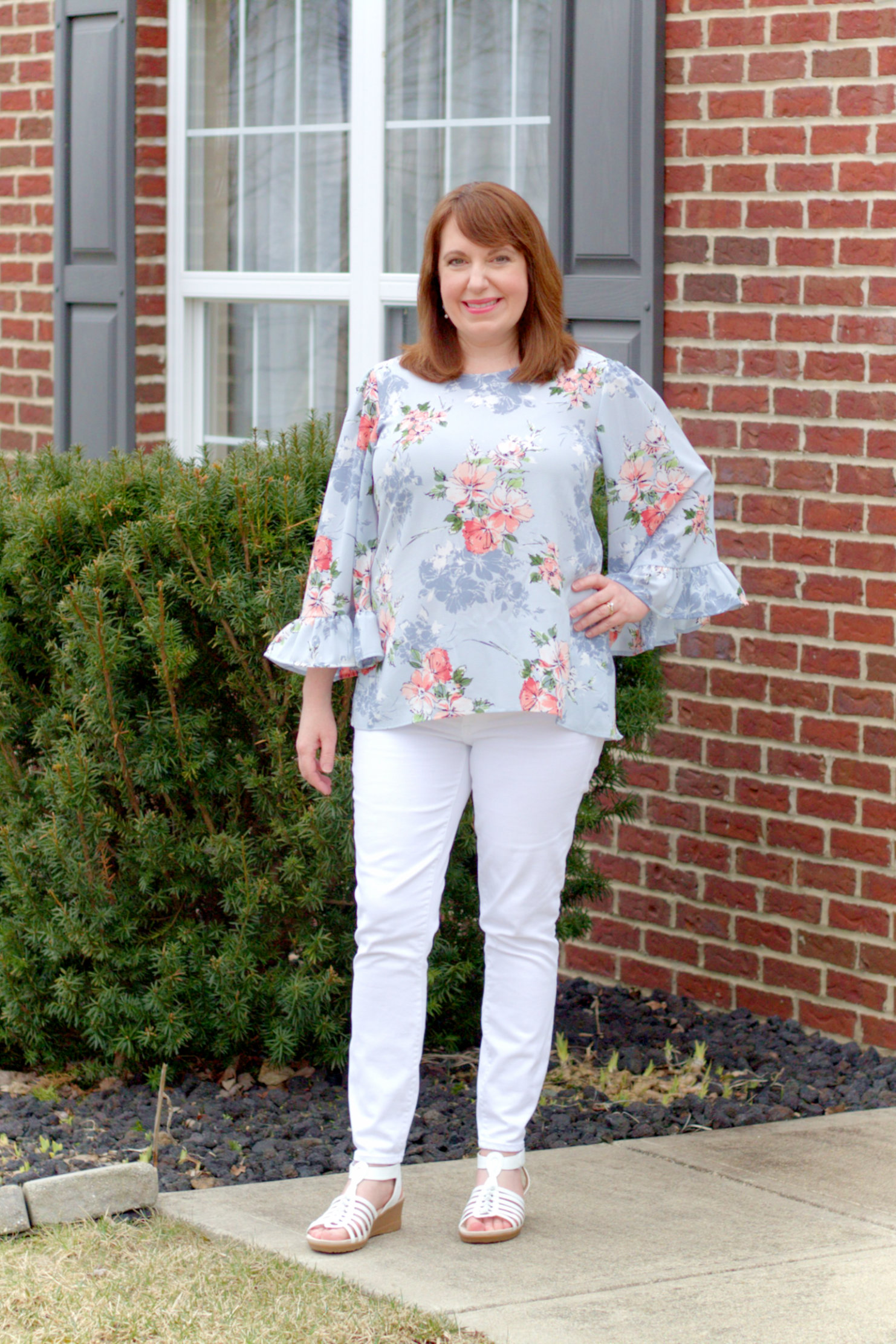 Floral Bell Sleeve Top