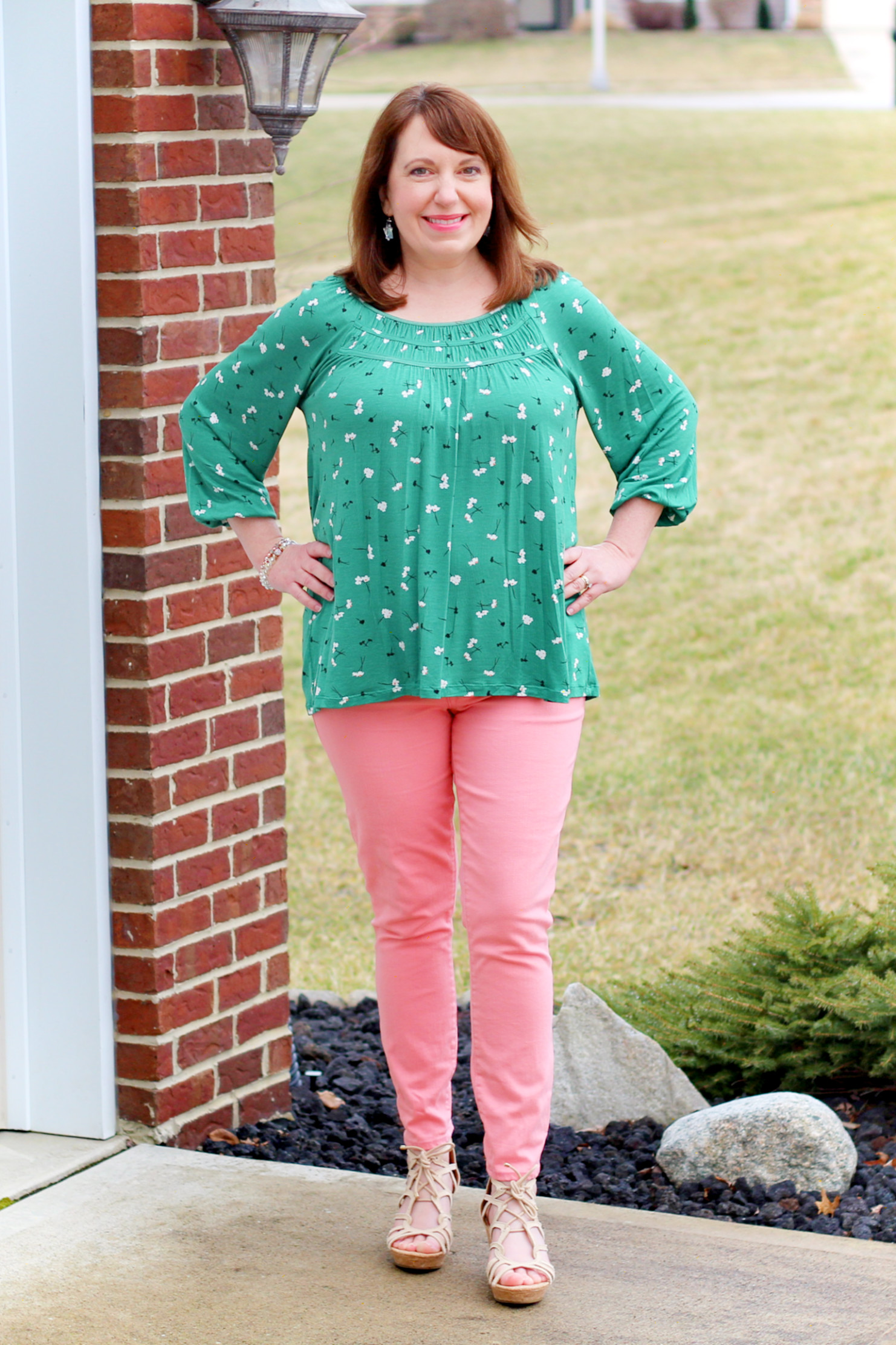 Green Peasant Top