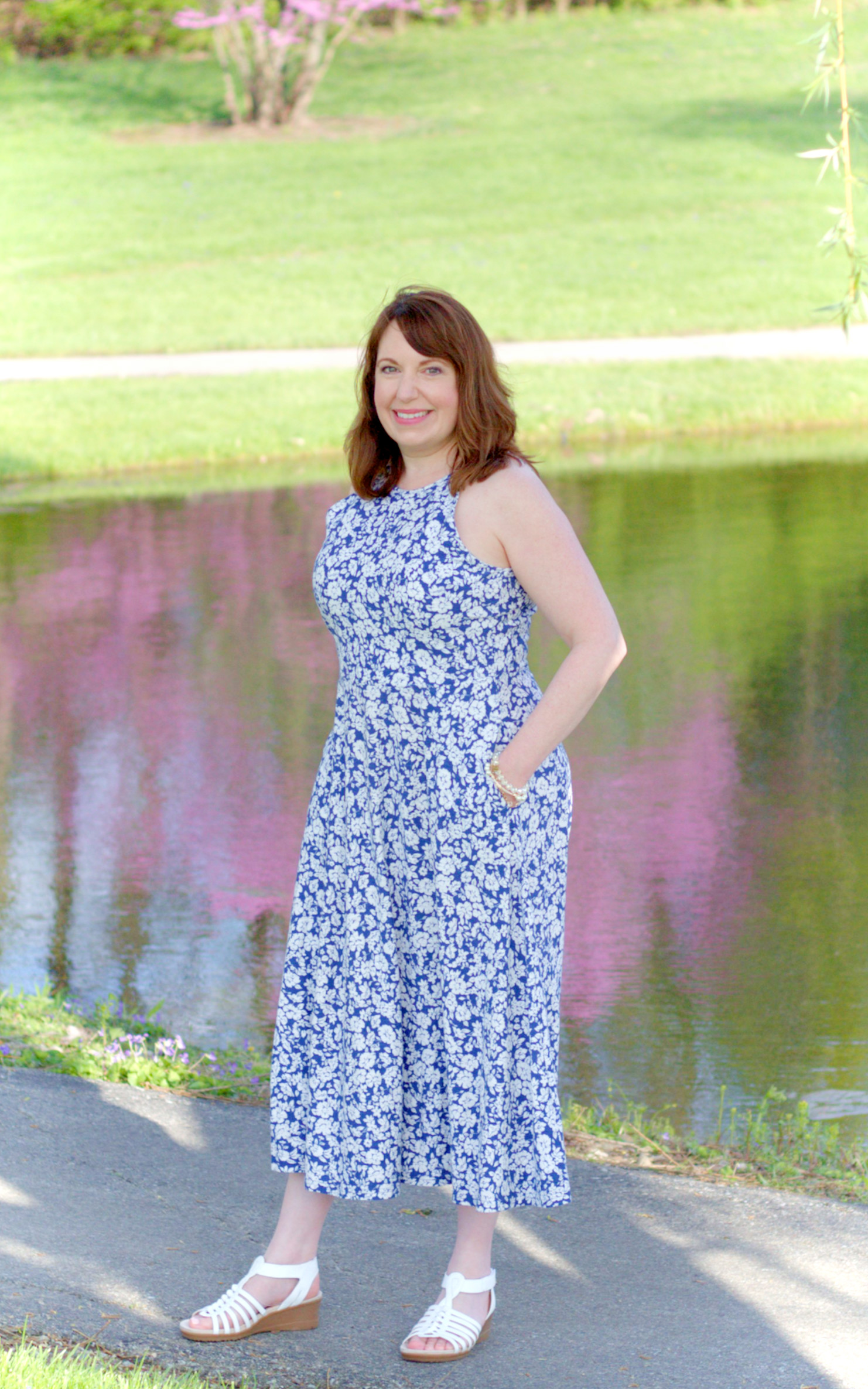 Dianna Miller Styling A Blue Floral Dress