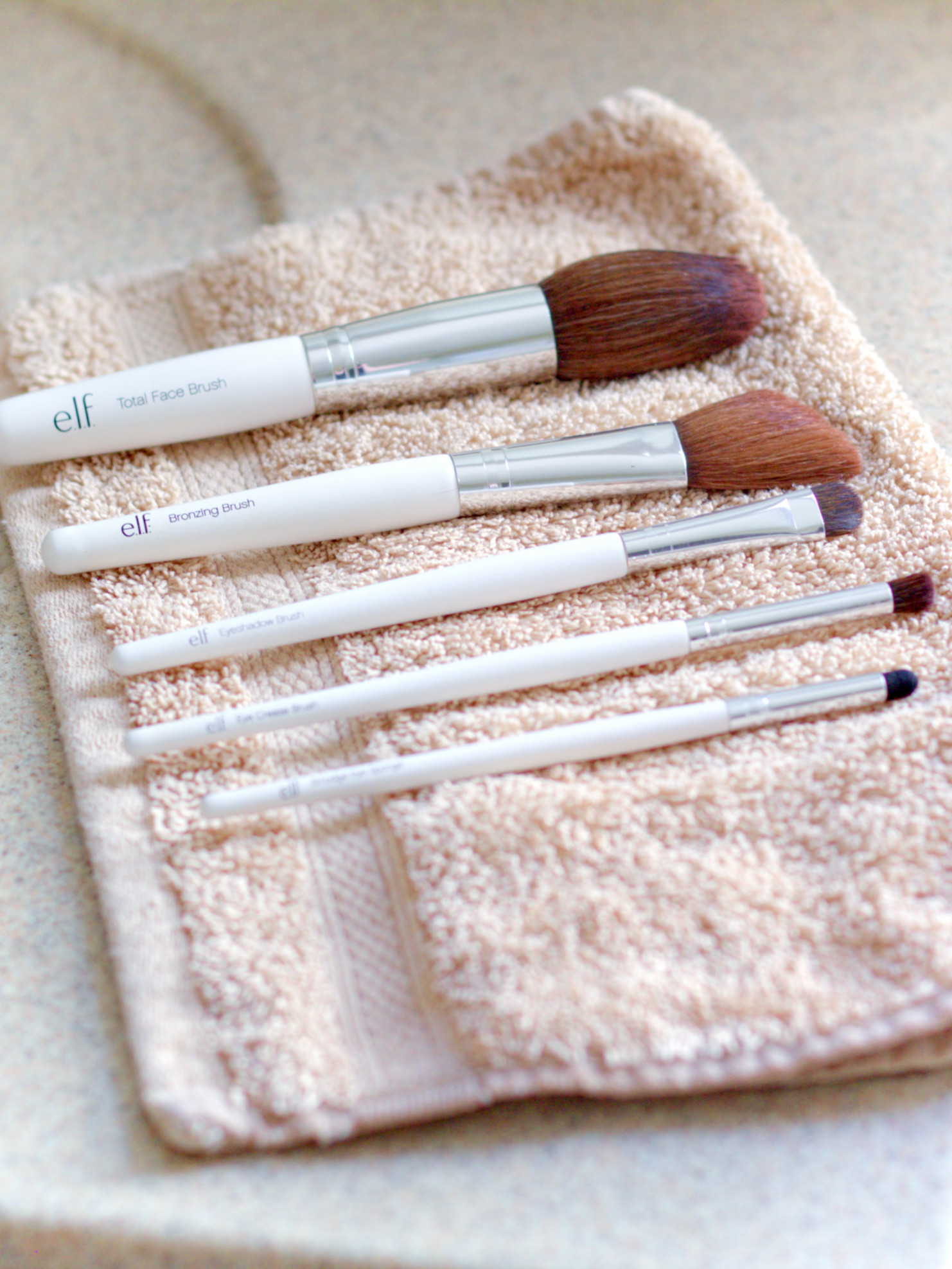 Makeup Brushes On Towel