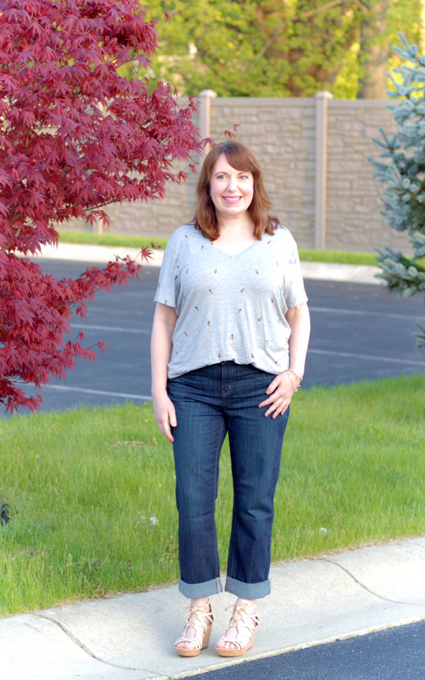 Pineapple Tee + Straight Ankle Jeans – Dressed in Faith