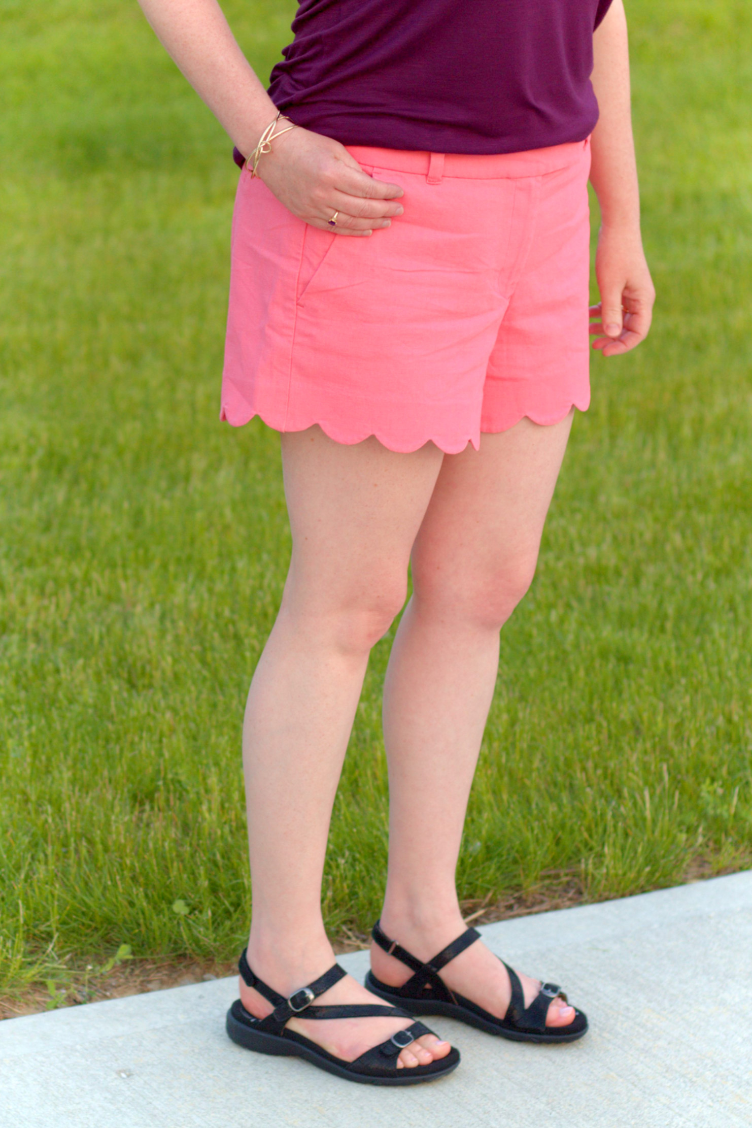 Pink Scalloped Shorts