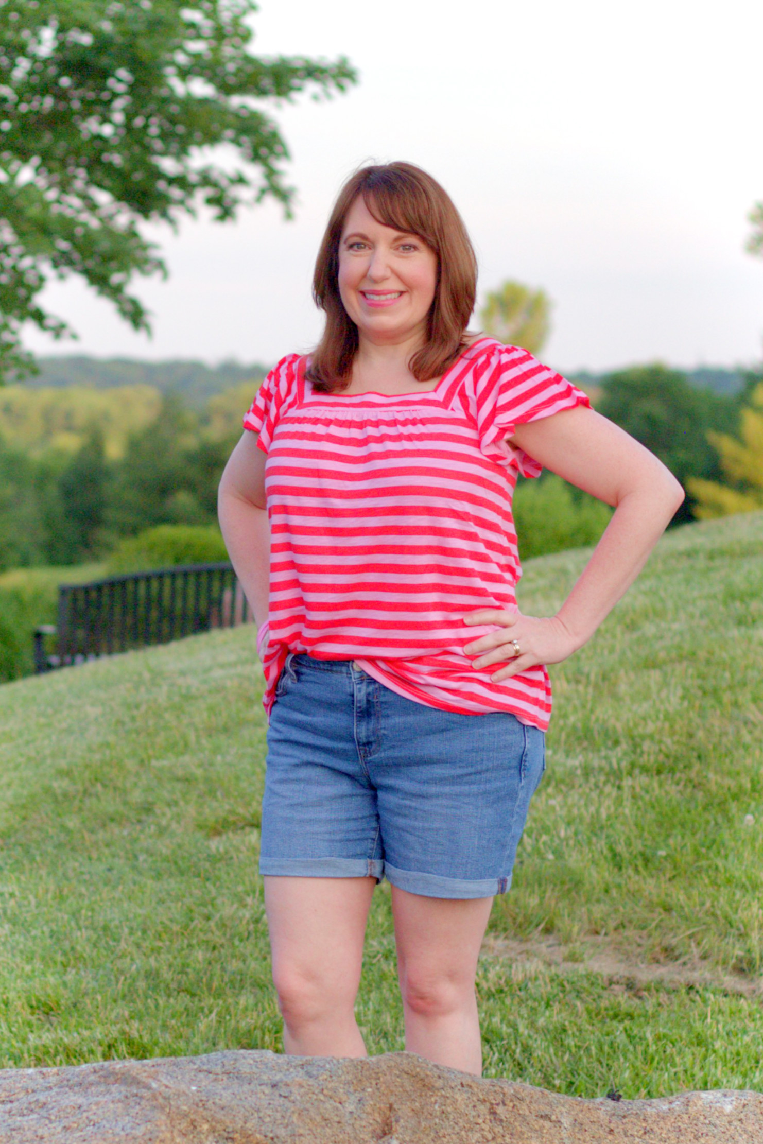 Fun Casual Summer Tee & Denim Shorts