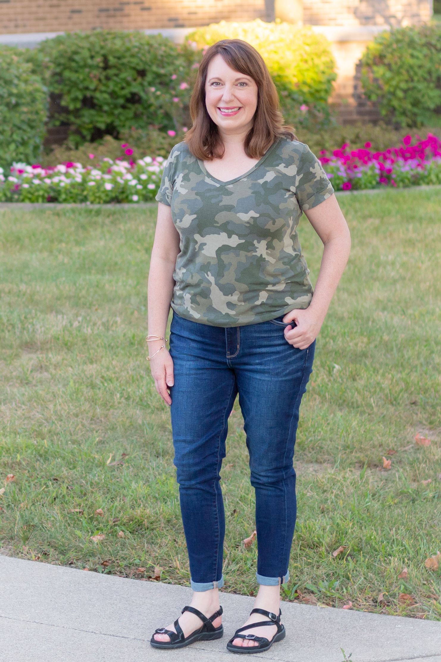 Fall Outfit with Camo Tee