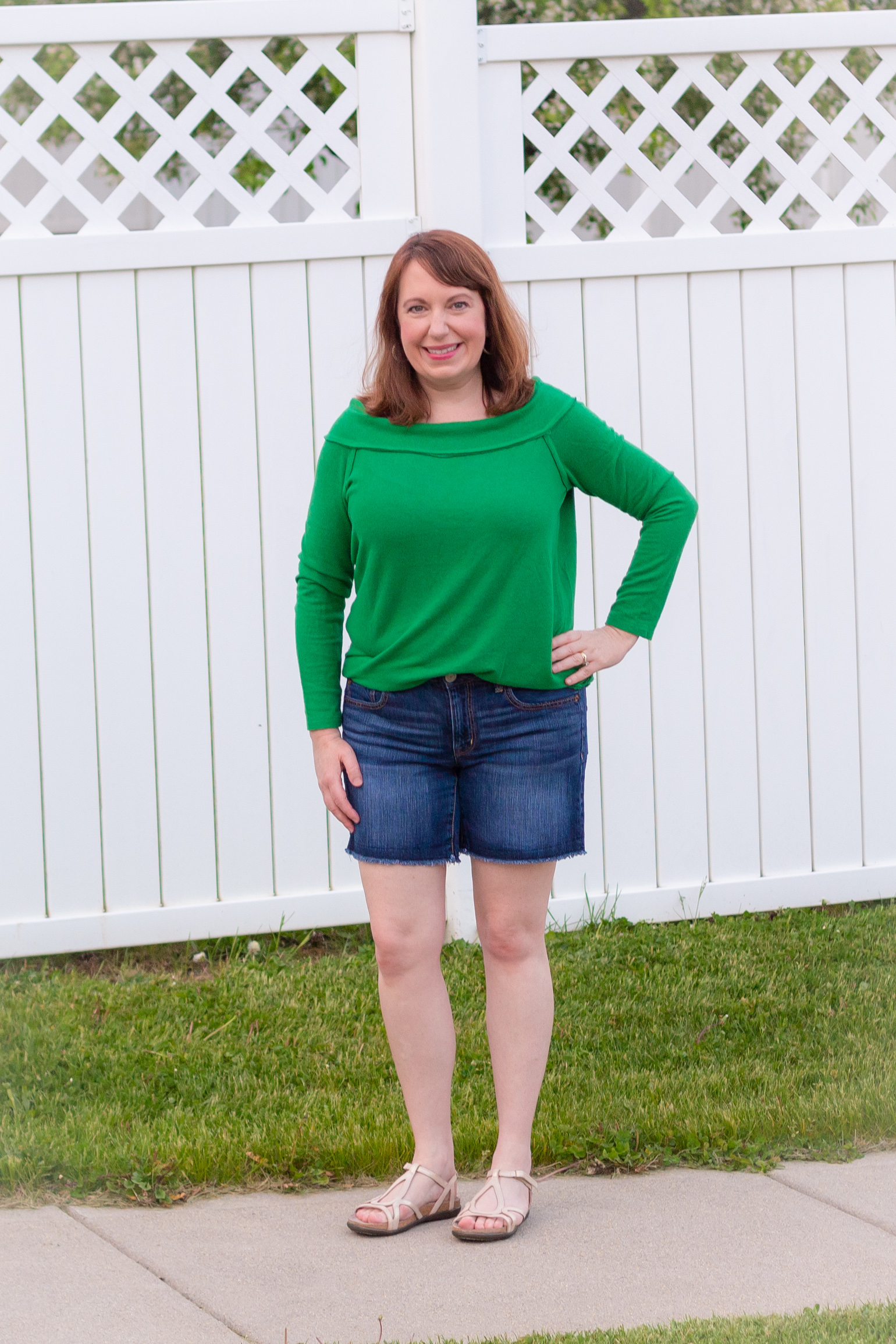 Jean Shorts Outfit for a Cool Day – Dressed in Faith