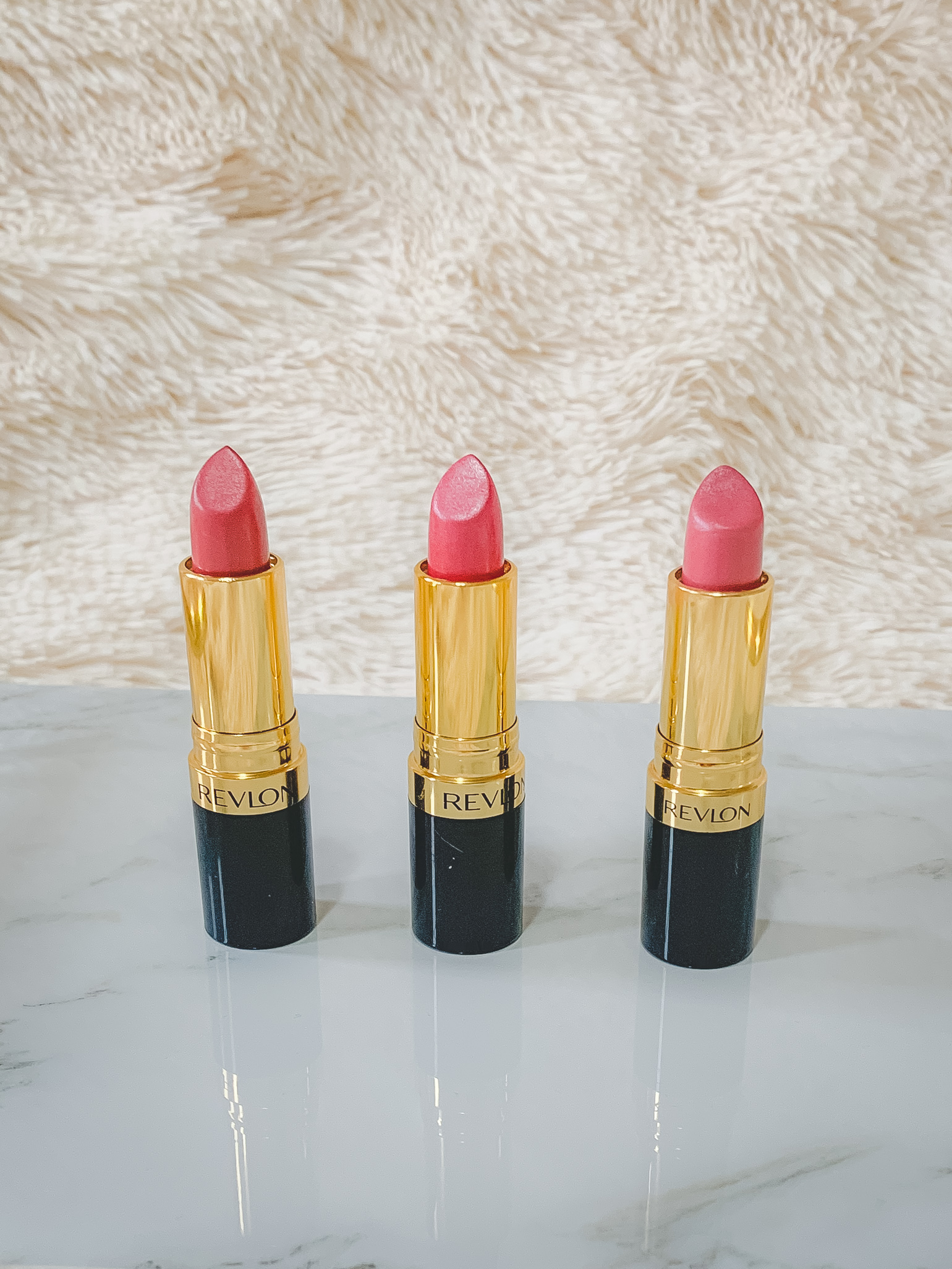 Revlon Lipsticks in Dark, Medium, & Light Shades of Pink