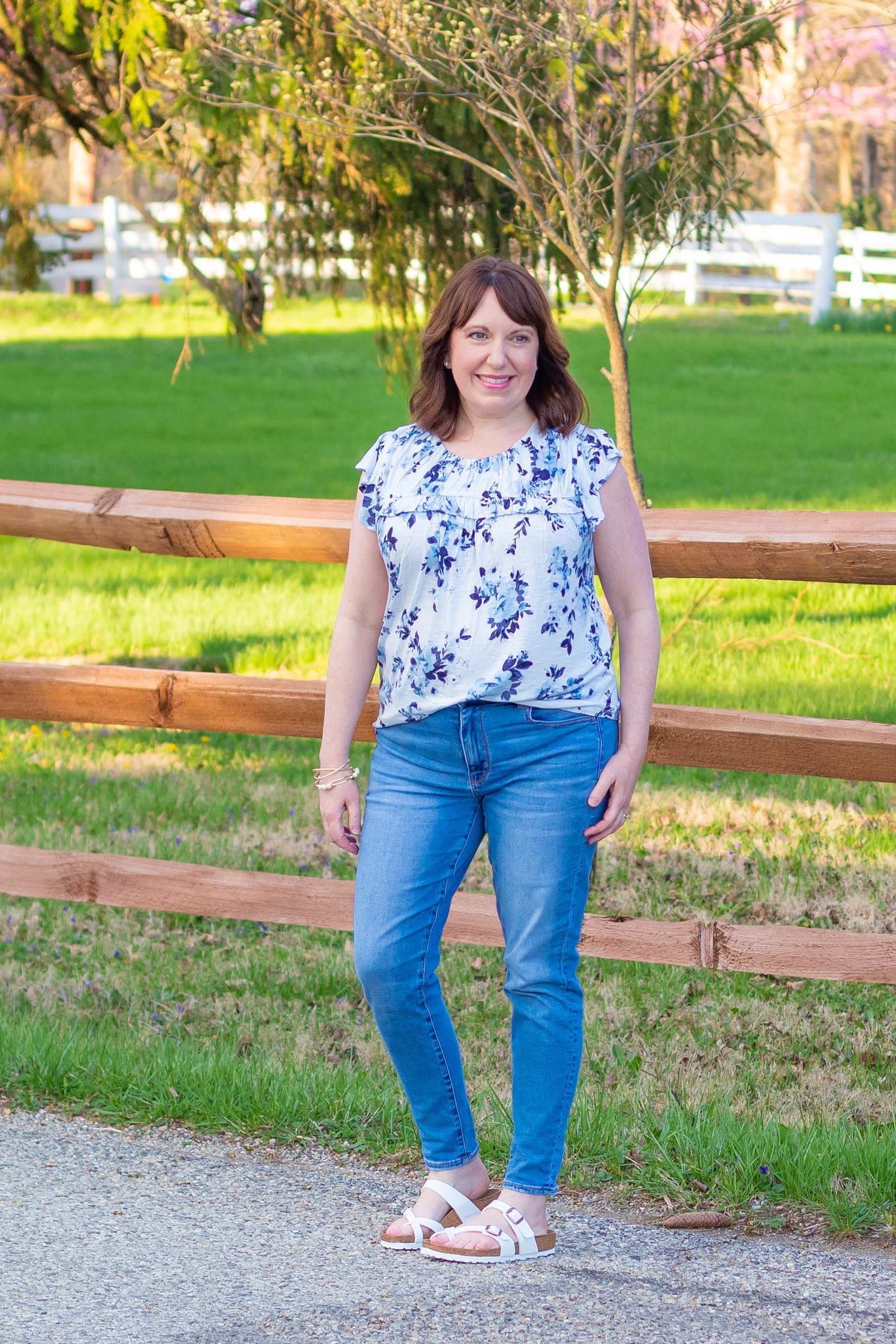 Floral Flutter Sleeve Top