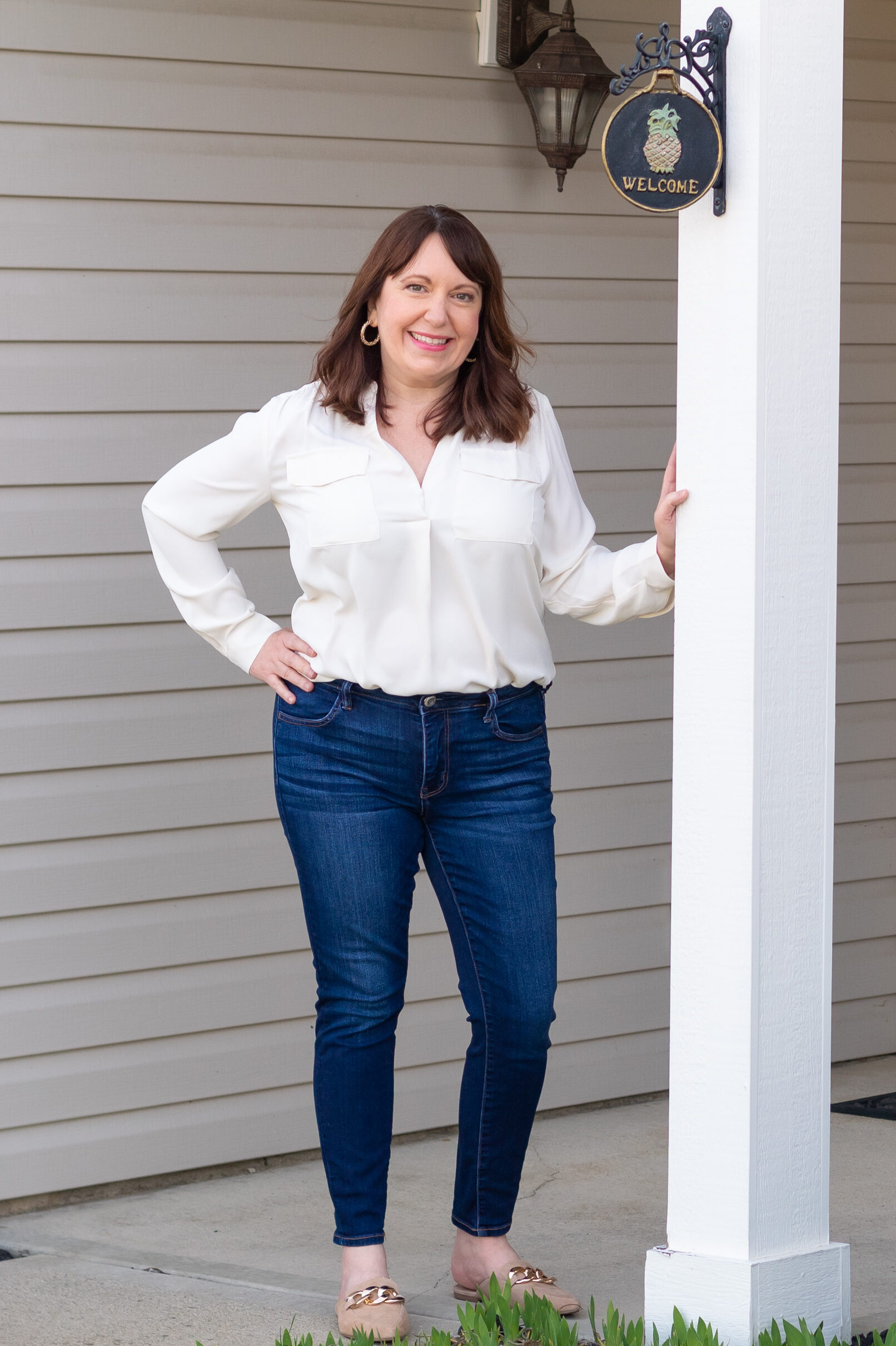 A Classic White Blouse for Spring