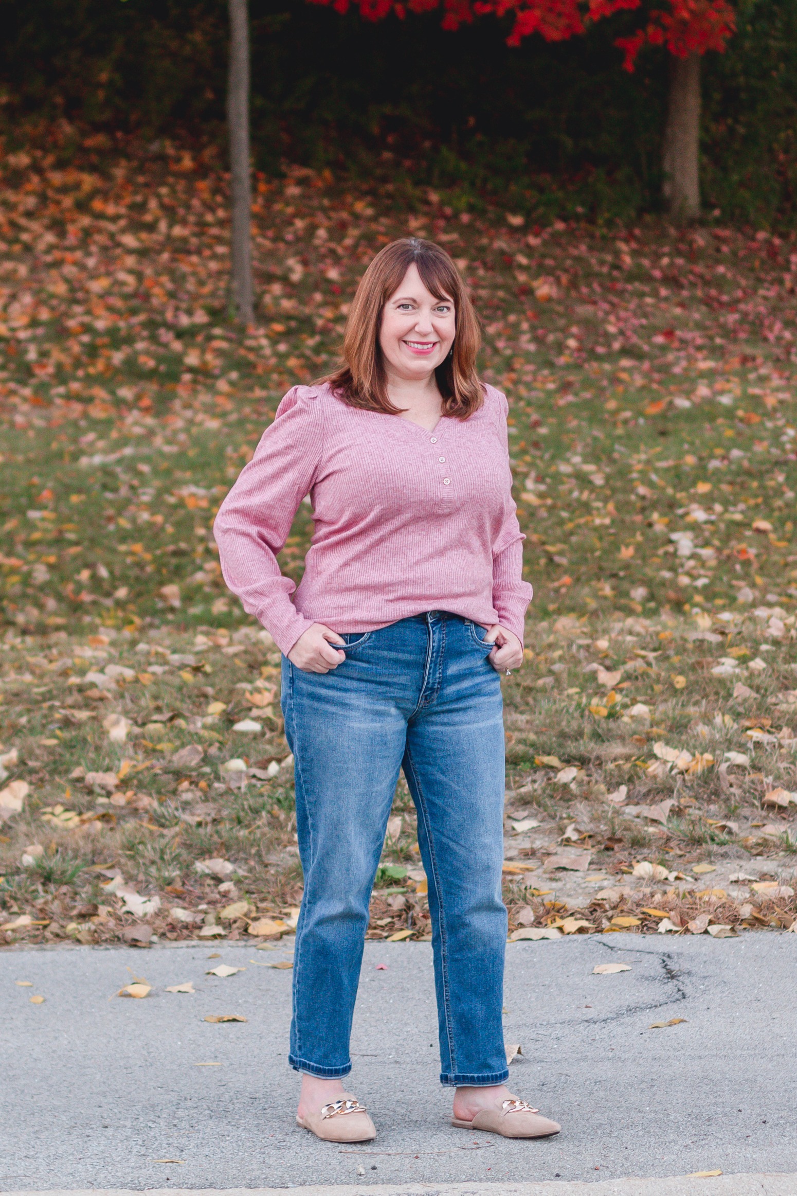 Cozy Pink Henley Top