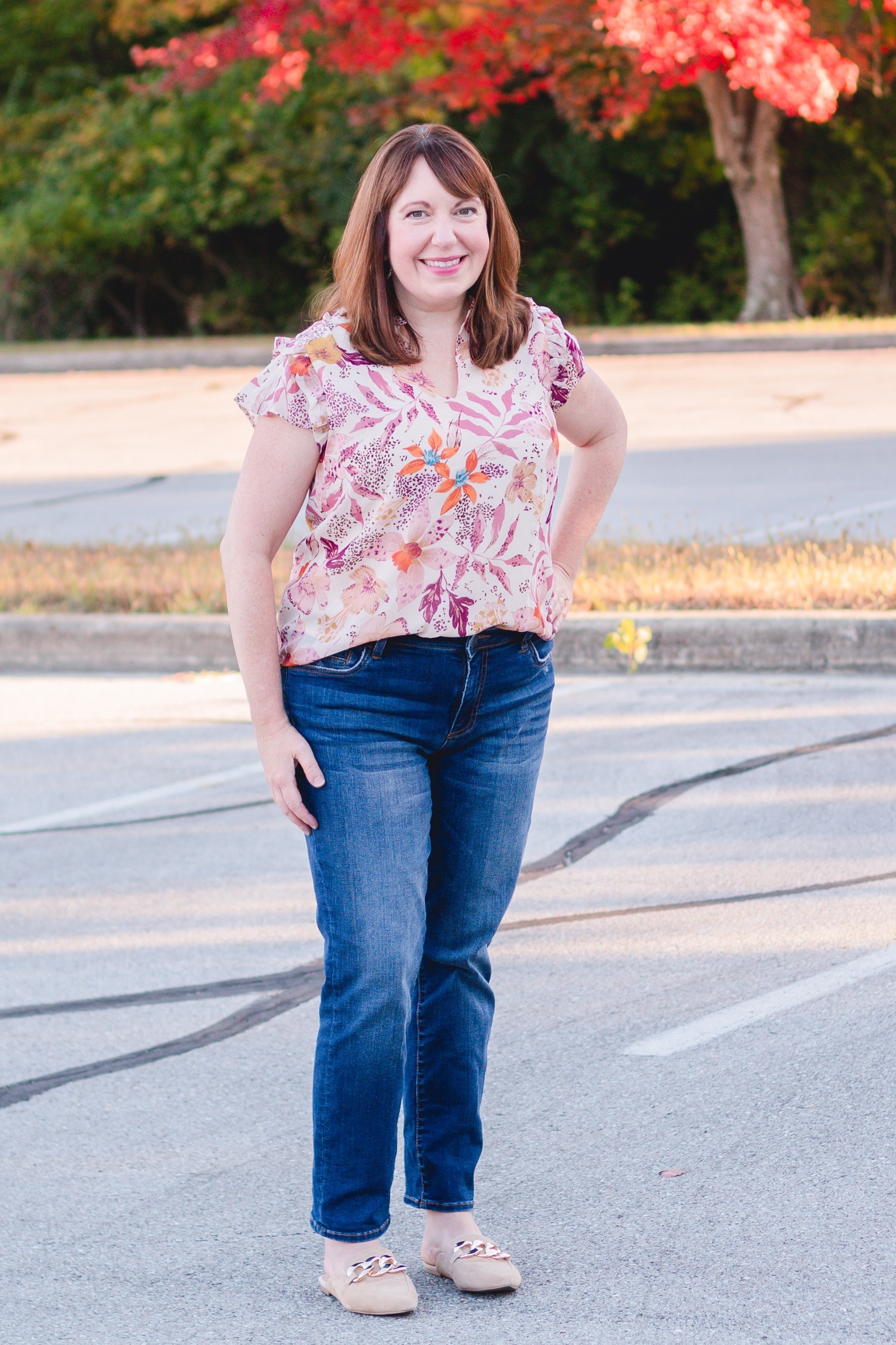 Fall Flutter Sleeve Blouse