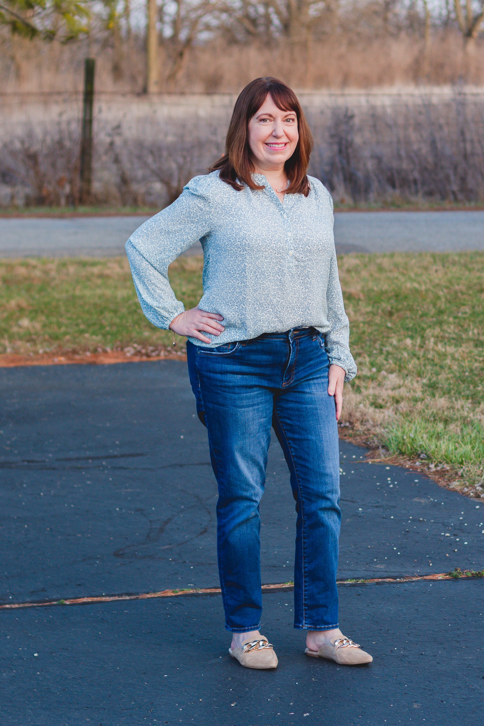 Floral Henley Blouse Styled Twice