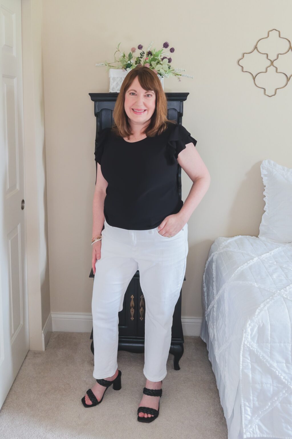 Pom Pom Flutter Sleeve Knit Top
