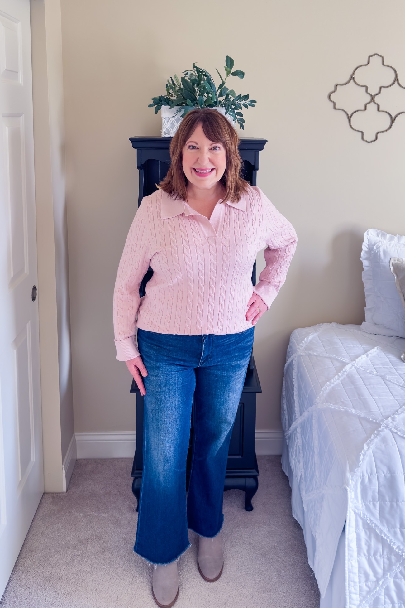 Melt Winter Blues with a Pink Cable Sweater